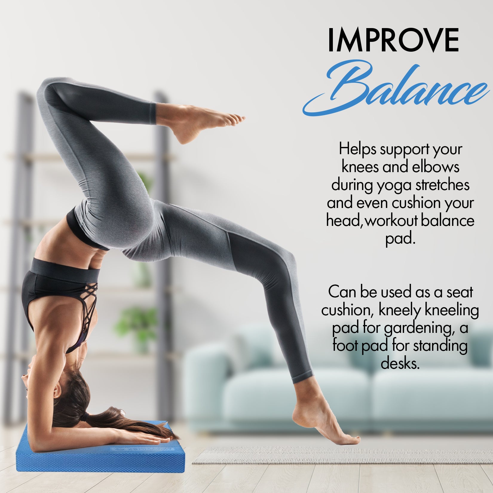 Yoga Balance Support Pad Balance Kneeling Pad Thickened Portable
